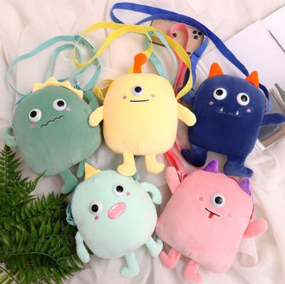 China Factory wholesale 2021 new cute hot girls Central Institute of Statistics funny cartoon plush monster shoulder bag for sale