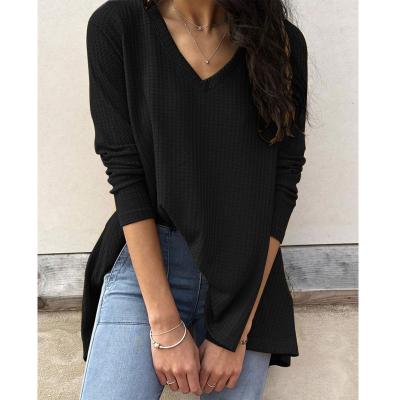 China Fashion Casual Black White Crop Top T-shirt Women's Long Sleeve Solid Basic Anti-wrinkle Top Ladies Fashion Korean Tee for sale