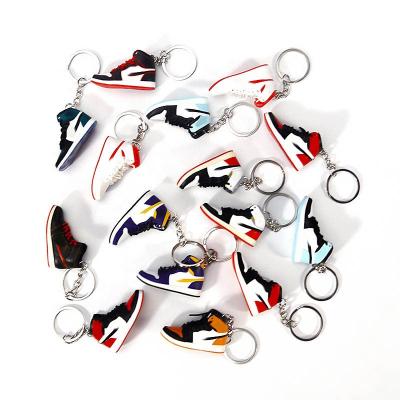 China Free Shipping 2D Promotion Gift Dropshipping Multiplied Shape PVC Key Chain 3D Multiplied Sneaker Shoe Customized Soft Key Chain For Promotion for sale