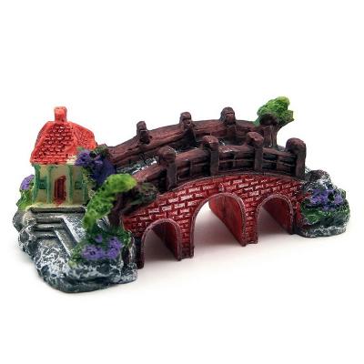 China Viable aquarium ornaments classic rock garden arch bridge for fish tank landscape aquarium decoration landscape for sale