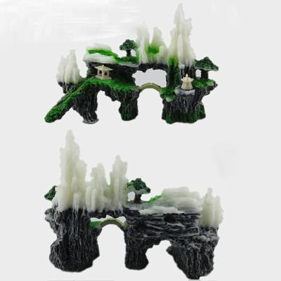 China Viable Craft Rockery Stone Cave Rock Tree Ornament Aquarium Mountain View Rockery Landscaping Beauty for sale