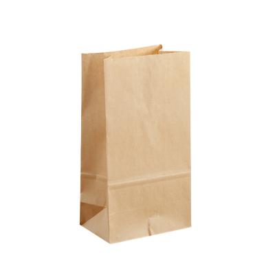 China 100PCS Recyclable Brown Gift Paper Bag / Shopping Carry Paper Bag Recyclable Kraft Paper Bag for sale