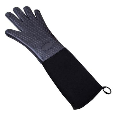 China Professional Extra Long Silicone Heat Resistant Plus Superior Oven Mitts with Stitched Coating, Heat Resistant Oven Gloves for sale