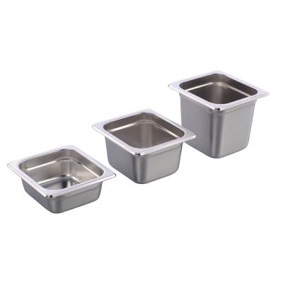 China US or Euro Style Stainless Steel Steam Table Commercial Friction Pan 1/6 Size, Storage Metal Food Supply Pan for sale