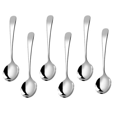 China Sustainable Stainless Steel Spoons For Soup Around Dinner Colorful Spoons Thick Handle Table Short Spoon 6.3-Inch for sale