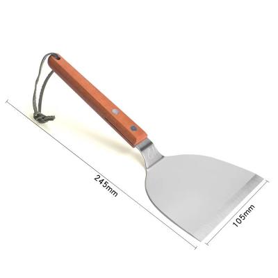 China Durable Heavy Duty 24.5*10.5cm Japanese Style Medium Size Teppanyaki Shovel With Rosewood Handle Kitchen Cooking Spatula 3 Sizes for sale