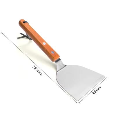 China 22.5*9.5cm Japanese Style Teppanyaki Durable Small Size Heavy Duty Shovel With Rosewood Handle Kitchen Cooking Spatula 3 Sizes for sale