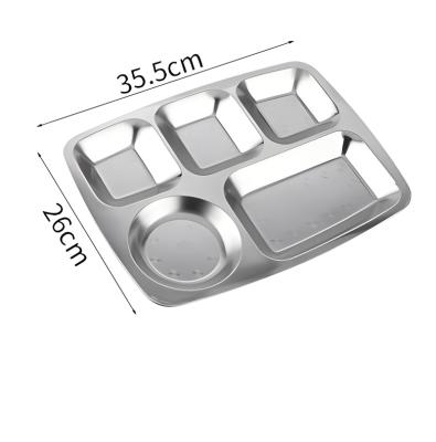 China Fast Food 5 Gride Divided Aluminum Restaurant Serving Tray St201-6 for sale