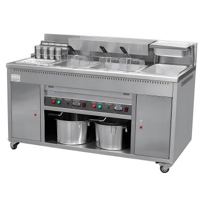 China Commercial Fast Food Restaurant One Station Double Tank Kitchen Large Gas 25L Deep Fryer for sale