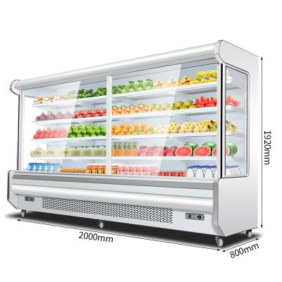 China Eco-friendly Wholesale Supermarket Store Use Vegetables Display Fruit Fresher Milk Open Multideck Refrigerator for sale