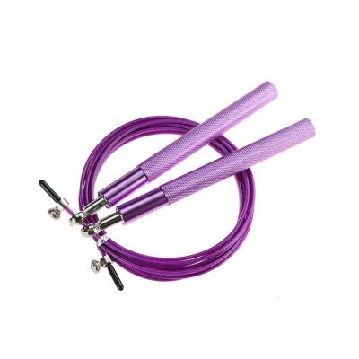 China Universal Customize Logo Colored Aluminum Speed ​​Jump Rope Handle Adjustable Jump Rope Length With Wire Rope for sale