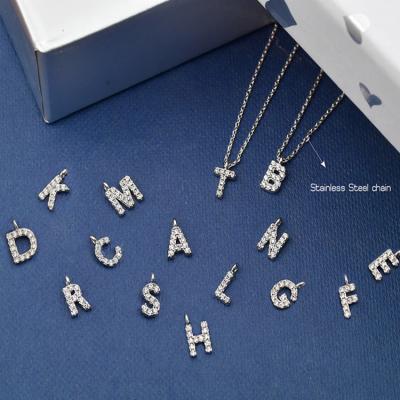 China CLASSIC Personalized Alphabet Name Monogram Necklaces Stainless Steel Initial Letter Pendant Necklace for sale