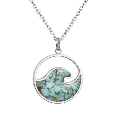 China BOHEMIA Trending Products 2021 New Arrivals Turquoise Wave Necklace For Women Beach Lover for sale