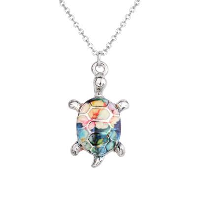 China Wholesale Multi Color Sea Turtle Stainless Steel Mens Jewelry Sea Turtle Pendant Necklace for sale