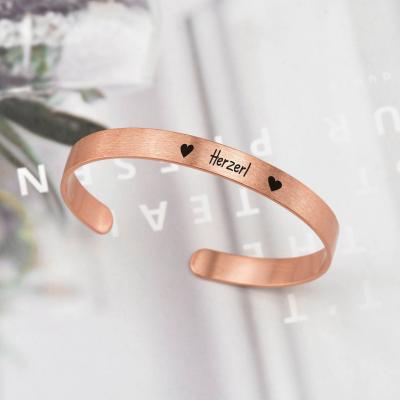 China CLASSIC Personalized Custom Inspirational Engraved Positive Cuff Bangle Bracelet for sale