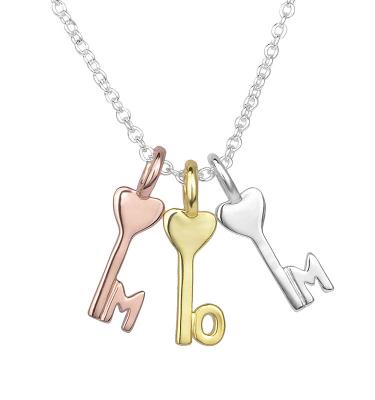 China Women CLASSIC Jewelry Fashion Key Design Engraving Name Pendant Necklace for sale