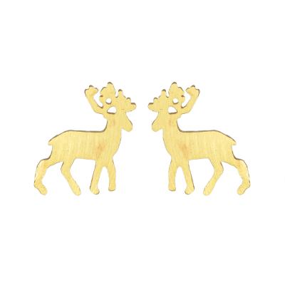 China 2021 Fashion Cute Gold Plated Deer Earrings Stud For Holiday Wholesale for sale