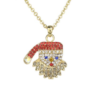 China Latest Factory Direct Sale Elegant Santa Claus Christmas Pendant Jewelry Necklace Cute Design for sale