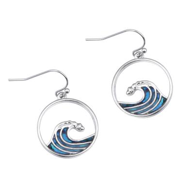 China Cute New Arrivals Fashionable Sea Style Jewelry Wave Ocean Abalone Shell Earrings for sale