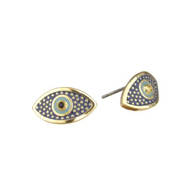 China Hip Hop Jewelry Cute Eyes Stud Earrings Gold and Rhodium Plated for sale