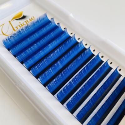 China Delicate/Gold Blue Green White Red-Pink Soft Ultra Light/Stunning Purple Individual Color Lashes Long Natural Eyelash Extension for sale