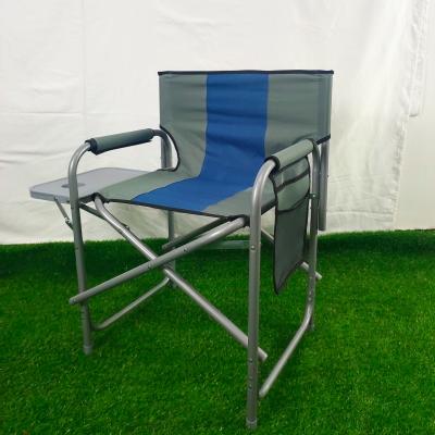 China Portable Folding Directors Chair Metal Easy-carry Outdoor Foldable Camping Chair With Side Table And Bag for sale