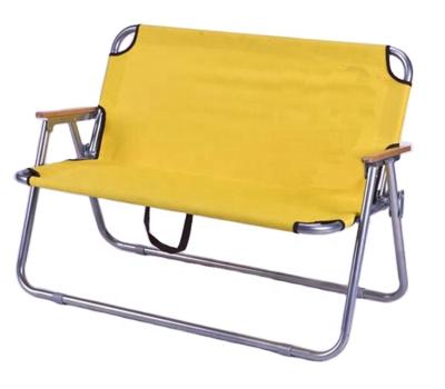 China Easy-carrying Hot-selling Korea style double folding chair camping two seats portable folding chair for sale