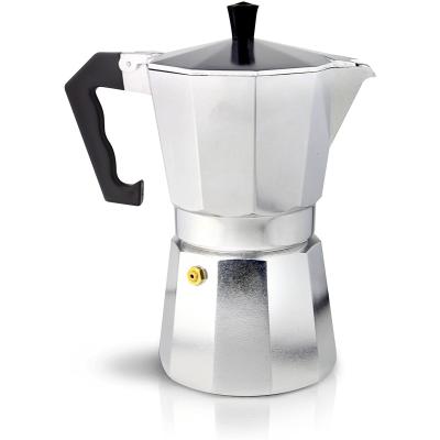 China WITH LID 1/3/6/9/12cups Aluminum Metal Moka Pot Coffee Maker Espresso Coffee Moka Pot With Handle for sale