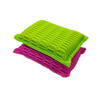 China KDIJET 15x10x3cm Solid Color Scrubber Sponge Dishwashing Sponge Microfiber Viable High Quality Cleaning Sponge For Kitchen for sale