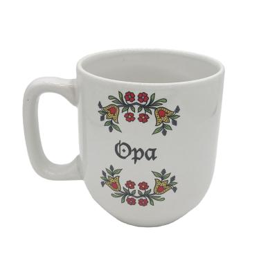 China Sustainable Wholesale 14oz Ceramic Coffee Mug Water Customizable Mug With Decal Printing for sale