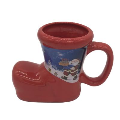 China Wholesale 10oz Viable Glazed Ceramic Cup Heater Boots Customizable Mug With Decal Printing for sale