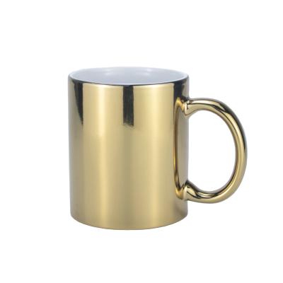 China 11oz Viable Plating Ceramic Mug High Quality Custom Sublimation Empty Enamel Coffee Mug With Handle for sale