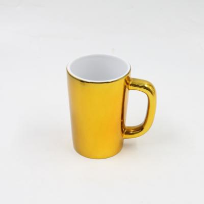 China 12oz Durable Electroplate Sublimation Ceramic Mug Cold Coffee Mugs With Color Plating for sale