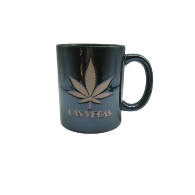 China 12oz And 11oz Viable Electroplate Sublimation Ceramic Coffee Personalized Mug Supplier With Laser Engraving Logo for sale