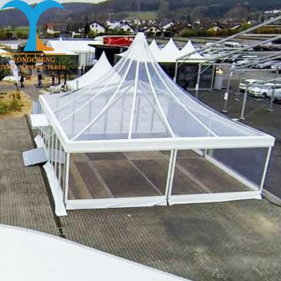 China PVC clear glass wall pagoda tent beach/fireproof wedding tent/party canopy for events for sale