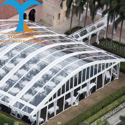 China Alluminum alloy wholsale clear span tent trade show marquee arcum tents with clear wall for sale