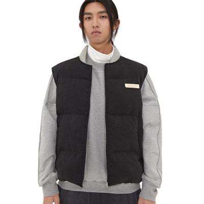 China Breathable Men's Loose Color Block Duck Thicken Down Warm Vest Fashion Street Waist Coats for sale