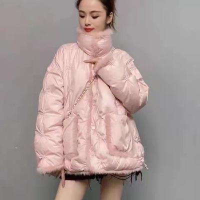 China Wholesale Fashion Breathable High Quality Thicken Coat Women White Duck Down Coat With Mink Fur for sale