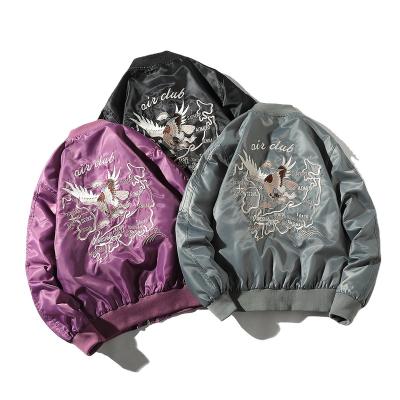 China Reversible Fall and Spring Fashion NASA Air Force Bomber Jacket Embroidery Uniform Lightweight Jacket Male or Famale for sale