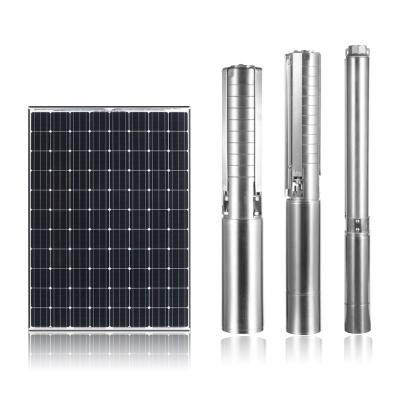 China Irrigation Kit Well Irrigation DC 0.5hp Borehole Water Pumps Solar Tame Solar Pump 600w 52L/min 63m for sale