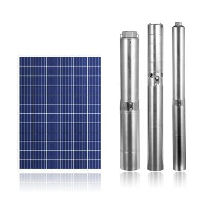 China Irrigation solar submers pump 0.5hp 600w 113L/min 32m solar power borehol solar pumps price for sale