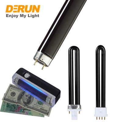 China Blacklight BLB Fluorescent Tube Lamp Money Detector T5 T8 PL Home Currency UV Currency Checking Ultraviolet Emitter for sale