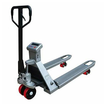 China High Efficiency Manual Hydraulic Lift Weighing Jack Hand Weight Pallet Truck Scale Forklift Printable Scales for sale