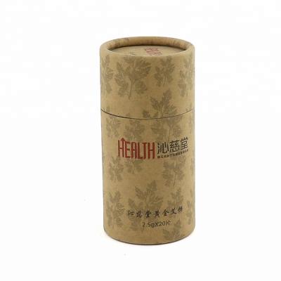 China Custom Printing Recyclable Logo Round Kraft Paper Cylinder Box Tube Tea Packaging for sale