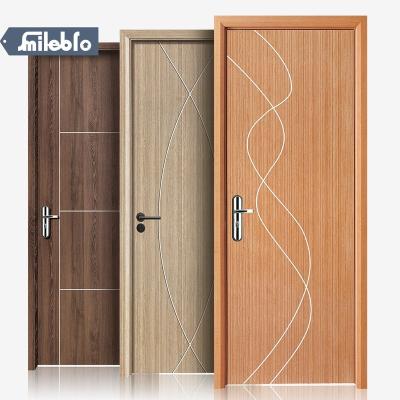 China Wholesale Cheap High Quality Wooden Plastic PVC Interior Doors Teak Color WPC Entry Modern Design Room Doors Price Bro Smile Waterproof for sale