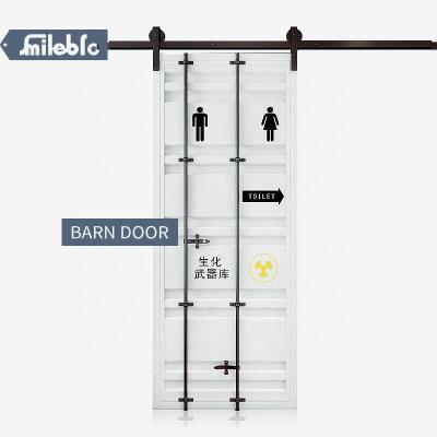 China Factory Sale Barn Doors Factory Sale American Style Movable Wooden Door Waterproof Industrial Hot Industrial Wood Bro Smile Color White Barn Doors Porcelain Barn Doors for sale