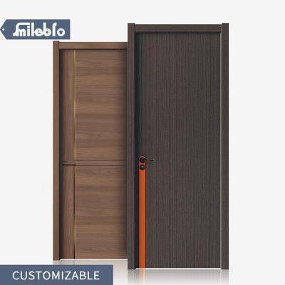 China Wholesale Sound Insulation Smile Bro Brown Color Interior Doors Teak Veneer Paint Wooden Bedroom Doors Size 90*210cm Inside Good Design Doors for sale