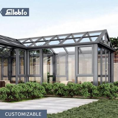 China Modern Custom Free Standing Aluminum Glass Sunroom Sunroom Bro Factory Smile Garden Veranda Solarium Shade Room High Quality Home for sale