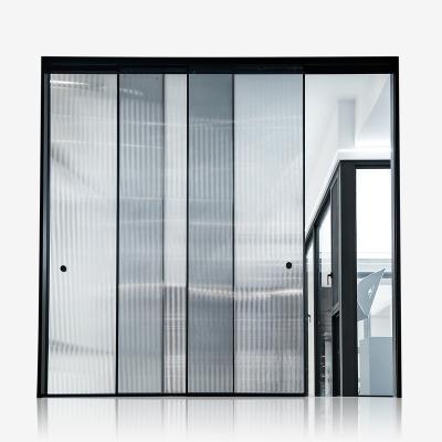 China Foshan Waterproof Top Aluminum Bro Smile Factory, Custom Design Modern Style Aluminum Sliding Door 5mm+5mm Double Door Glass Sliding Door for sale