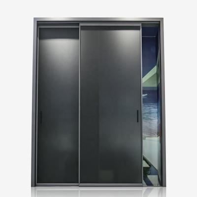 China Guangdong factory sale Guangdong smile glass door beautiful picture aluminum temple whole cheap windproof door windproof for home/villa for sale